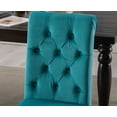 thumbnail image 3 of Guyou Velvet Dining Chairs Set of 2, Mid Century Modern Solid Wood Parsons Chairs, Button Tufted Upholstered Armless Kitchen Side Chairs with High Back for Dining Room Kitchen Restaurant, Turqs, 3 of 11