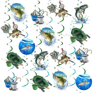  Gone Fishing Cake Topper Bobber Fish Little Fisherman Theme  Cake Decorations for Kids Baby Boy Girl Happy Birthday Party Supplies  Double Sided Gold Sparkle Décor : Grocery & Gourmet Food