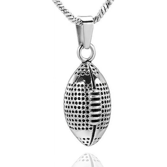 American Football Urn Necklaces for Ashes Cremation Jewelry Ashes Keepsake Stainless Steel Memorial Sport Urn Jewelry