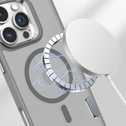 ShellTech for iPhone 15 Pro Max Magnetic Case Compatible with MagSafe,Military Grade Drop Protection Slim Translucent Matte Anti-Fingerprint Camera Ring Stand Shockproof Bumper Cover,Darkblue