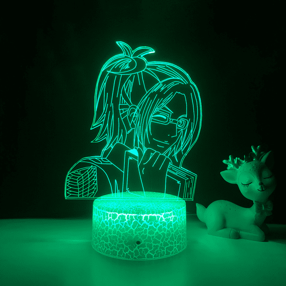Cozybedin 3D Anime Character Night Light Illusion Lamp Remote Control Figurine from Attack Anime Led Lights Room --- B2（Crack Seat）