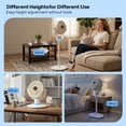 thumbnail image 3 of Ktaxon 40inch Standing Fan for Bedroom, 120°+90°Omni-directional Oscillating Fan, 3-in-1 Pedestal & Tabletop Fan with 3 Speeds, 12H Timer, Remote and Adjustable Height, Air Circulator Fan, White, 3 of 9