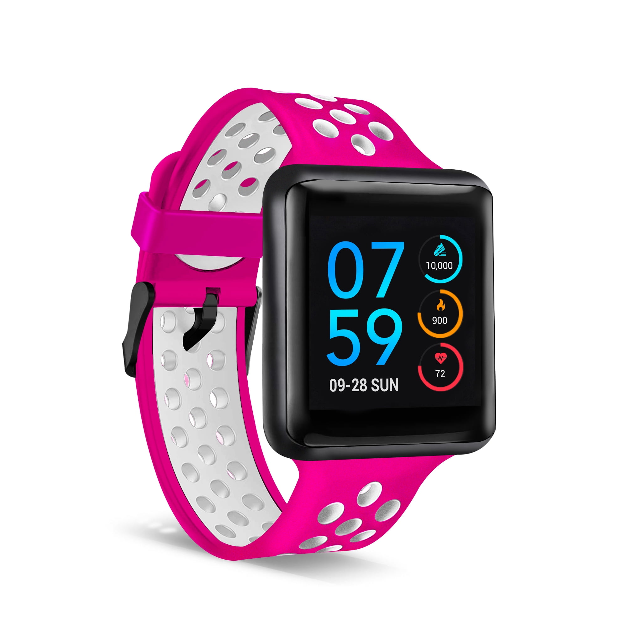 iTouch - iTouch Air Special Edition Perforated Silicone Strap Smartwatch with Pedometer