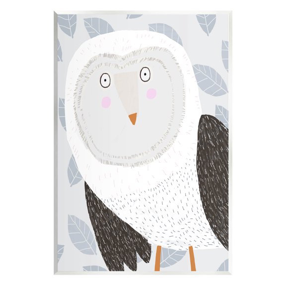 Stupell Industries Leaf Patterned Owl Bird Graphic Art Unframed Art Print Wall Art, Design by Carla Daly