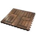 thumbnail image 5 of 10 Pack Acacia Wood Assembled Flooring 12x12 Inch Interlocking Patio Deck Tiles with Grass Accents, 5 of 5