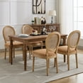 thumbnail image 3 of French Country Dining Chairs Set of 4, Caramel Kitchen & Dining Room Chairs Set of 4, Rattan Dining Chairs, Cane Back, Wood Legs, Sillas De Comedor (Rattan, Amber, 4Pcs), 3 of 11