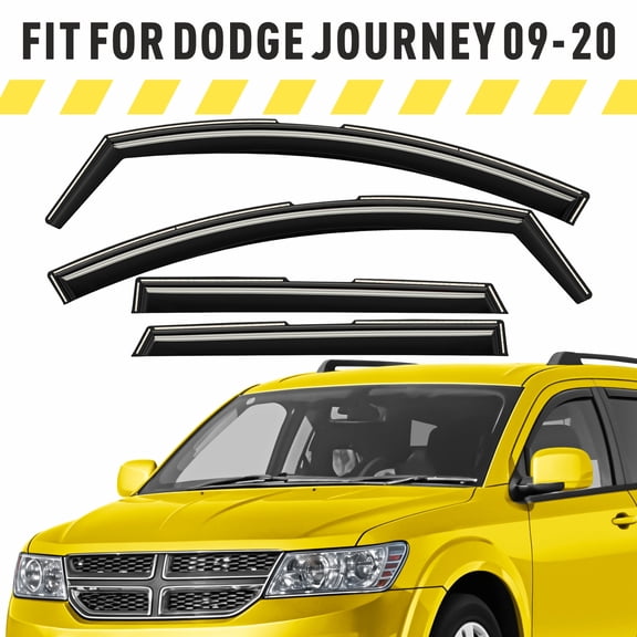 AEROGUYS Extra Durable Window Deflectors In-Channel Window Visors Rain Guards Fit for Dodge Journey 2009-2020, Sun Visors, Wind Vent for Shades, Exterior Car Accessories - 4 pcs. AG0897