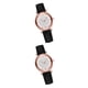 thumbnail image 3 of Guardurnaity Reloj de mujer, reloj de informal ligero a la moda, carcasa de cristal, diario, reloj para chicas, empresa de viajes, hogar Negro 2Conjunto, 3 of 6