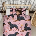 thumbnail image 3 of Rottweiler Dogs with Flowers Duvet Cover and Pillowcase Set for Single Bedding, Bedroom Accessories for Kids Teens, 3 of 5