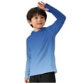thumbnail image 2 of MKOSPLRT Outdoor Adventure Kids Sun Hoodie UPF 50+ Long Sleeve Shirt with Thumb Holes Gradient Summer Shirts for Hiking Swimming Camping 5-15Y Light Blue 15-16 Years, 2 of 6