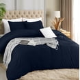 thumbnail image 1 of Juego de fundas de edredón Utopia Bedding de 3 piezas, color azul marino, 1 of 8