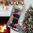 thumbnail image 1 of Nick Jonas Tema: Calcetines de Navidad, fino lino blanco para colgar en escaleras y chimenea, decoración navideña para el hogar, regalo de Navidad. 45cm × 32cm, 1 of 5