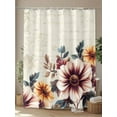 thumbnail image 4 of American Vintage Flowers Shower Curtain, Country Style Retro Texture Waterproof Shower Curtain Set with 12 Hooks Lightweight Washable Fabric Shower Curtains for Bathroom 60x72 Inches, 4 of 6