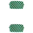 thumbnail image 1 of Bolsa de maquillaje Jumpingount de tela de punto Grün-weißes Plaid 2Conjunto, 1 of 6