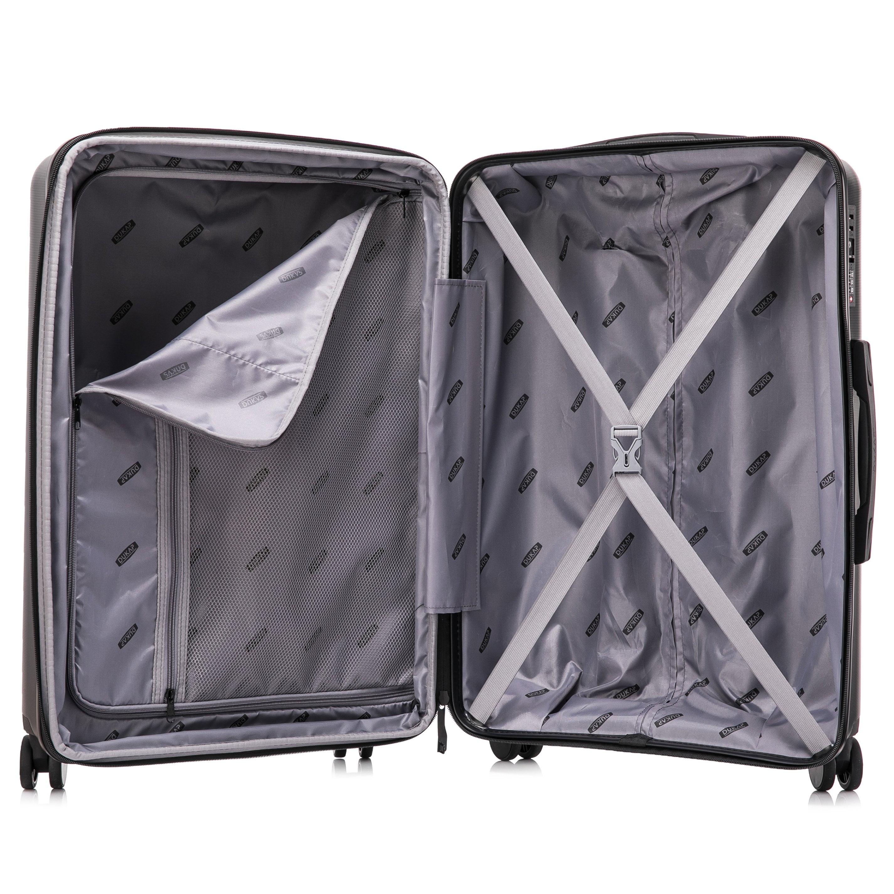 DUKAP AIRLEY 28" Lightweight Hardside Checked Luggage with Spinner Wheels, Handle and Trolley, Black