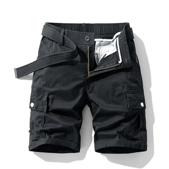 Work Shorts for Men's Plus Size Cargo Shorts Multi Pockets Relaxed Summer Beach Shorts Pants Mens Work Shorts Cargo Black L