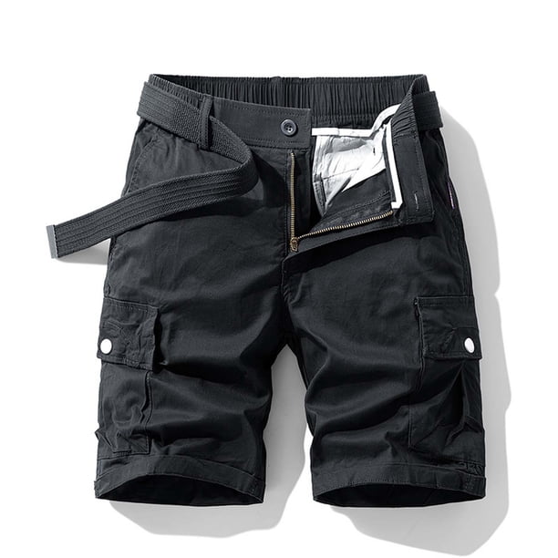 pstuiky Pantalones cortos para hombre, Pantalones cortos cargo de talla grande para hombre, con múltiples bolsillos, holgados, para playa y verano Pantalones cortos cargo