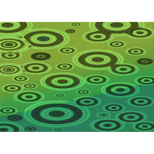Ahgly Company Tapis Rectangulaire Lavable en Machine Intérieur Vert Transitionnel, 5 Pieds x 7 Pieds