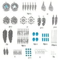 thumbnail image 2 of DIY 8 Pairs Bohemian Feather Dream Catcher Earring Making Starter Kit with Dream Catcher Feather Charm Connector Turquoise Gemstone Beads Earring Hooks Jewelry Supplies Instruction, 2 of 9