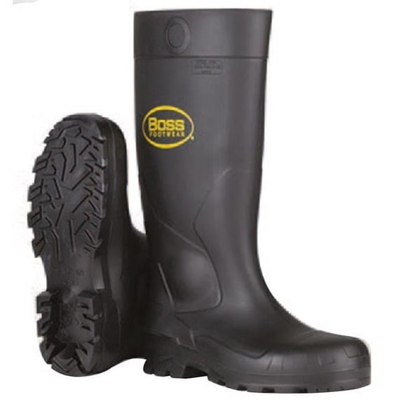 Boss 8074220 16 in. Waterproof Unisex PVC Boots, Black - Size 12 US - Pack of 2