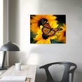 thumbnail image 4 of BCIIG Monarch Butterflies On Sunflowers Decorative Wall Art  Pictures Canvas Prints plant Colorful  for Home Art Print for Living Room Bedroom Unframed 20"x16" 20x16in, 4 of 6