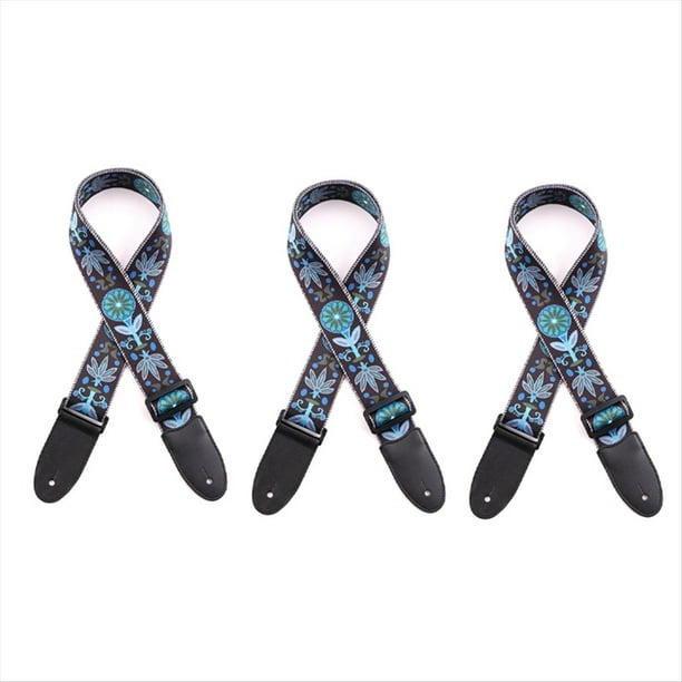 Correa de Guitarra, Correa de Algodón Bordado Jacquard, Adecuada para Bajo, Guitarra Acústica y Eléctrica,C