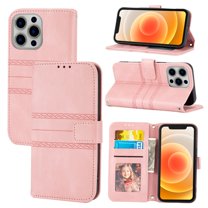 Dteck for iPhone 14 Pro Max 6.7",Crossbody Neck Strap Lanyard Purse Handbag Shoulder Strap Cover with ID Card Holder Phone Case for iPhone 14 Pro Max, Pink