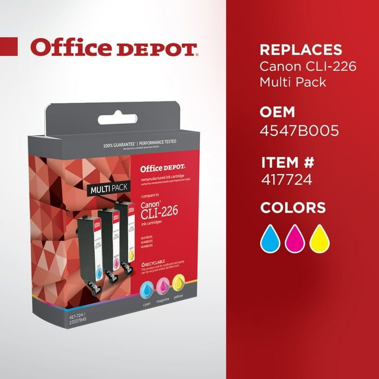 4547B005 (CLI-226) Ink, Cyan/Magenta/Yellow, 3/Pack 4547B005 (CLI-226) Ink, Cyan/Magenta/Yellow, 3/Pack