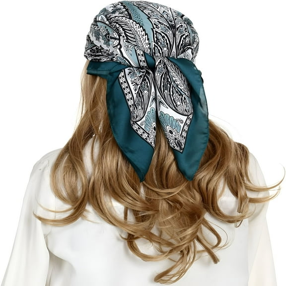 TELOLY Head Scarf Like Silk Satin Hair Scarf for Women Sleeping Square Designer Scarf for Hair Wrapping at Night 27.5 Inch