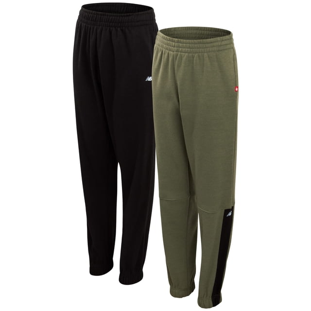 Pantalones deportivos New Balance para niños, 2 unidades, tallas 10-12, color verde y negro