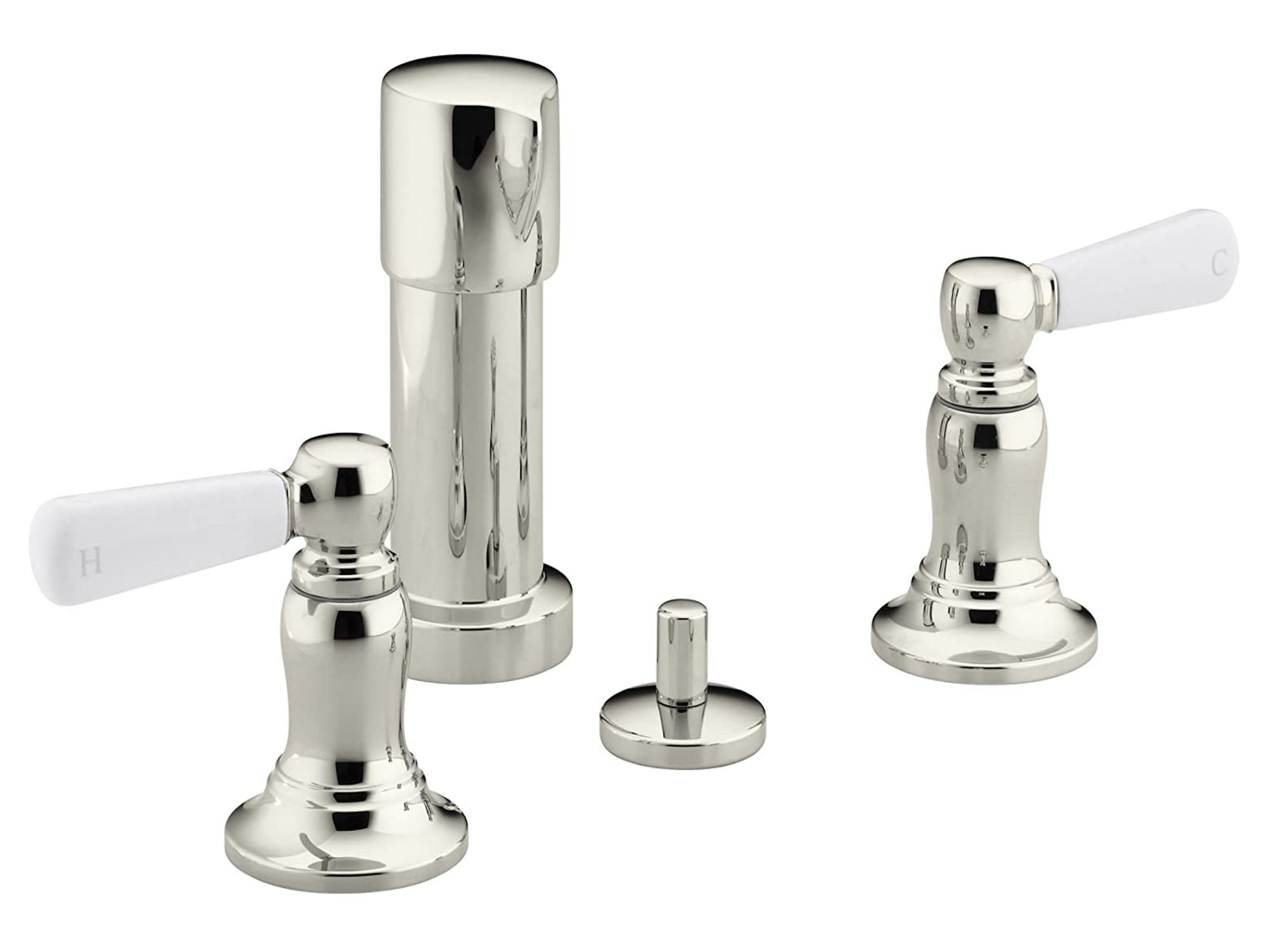 KOHLER K105864PSN Bancroft Vertical Spray Bidet Faucet with White