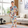 thumbnail image 6 of FORMRS Onesies Pajama for Adults Unisex Hoodie Winter Jumpsuit One Piece Sleepwear, Sizes S-2XL, Red Japanese Floral Pattern, 6 of 7