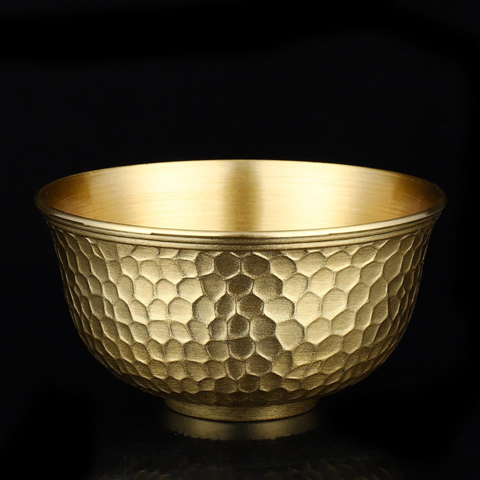 Large Polished Copper Gold Handles Mixing Bowl