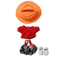 thumbnail image 1 of Conjunto de muñeca arcoíris Camiseta blanca + vaqueros Ropa para bebé Combinación de ropa para muñeca de tela Accesorios desmontables Conjunto de tres piezas Ropa para bebé de 10 cm, 1 of 6