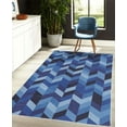 thumbnail image 4 of Geometrical Decorative Rug, Modern Herringbone Pattern with Zigzag Twisty Stripes Image Illustration, Quality Carpet for Bedroom Dorm and Living Room, 6 Sizes, Royal Blue, by Ambesonne, 4 of 4