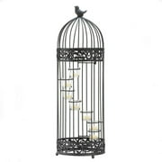 Koehler Home Decor Gift Accent Glass Birdcage Staircase Metal Tealight Candle Holder Stand
