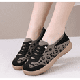 thumbnail image 3 of RDKTPXZ Women's Leopard Print Knit Slip-On Sneakers, Elastic Lace Casual Walking Shoes, 3 of 9