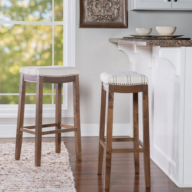 Linon Home Decor Willamette Linen Topped Bar Stool Walmart Business Supplies