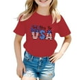 thumbnail image 7 of NOKIO Girls Short Sleeve Athletic Tops, Colorful Summer Shirts For Girls Toddler Boys 4th Of July Shirts Kids American Flag T Shirt Girls Patriotic Short Sleeve Tees Cotton Top Clothes, 7 of 7