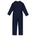 thumbnail image 4 of TiaoBug Kids Boys Long Sleeve Mechanic Coverall Bodysuit Overalls Turndown Collar Zipper Jumpsuit Dark Blue 16, 4 of 5