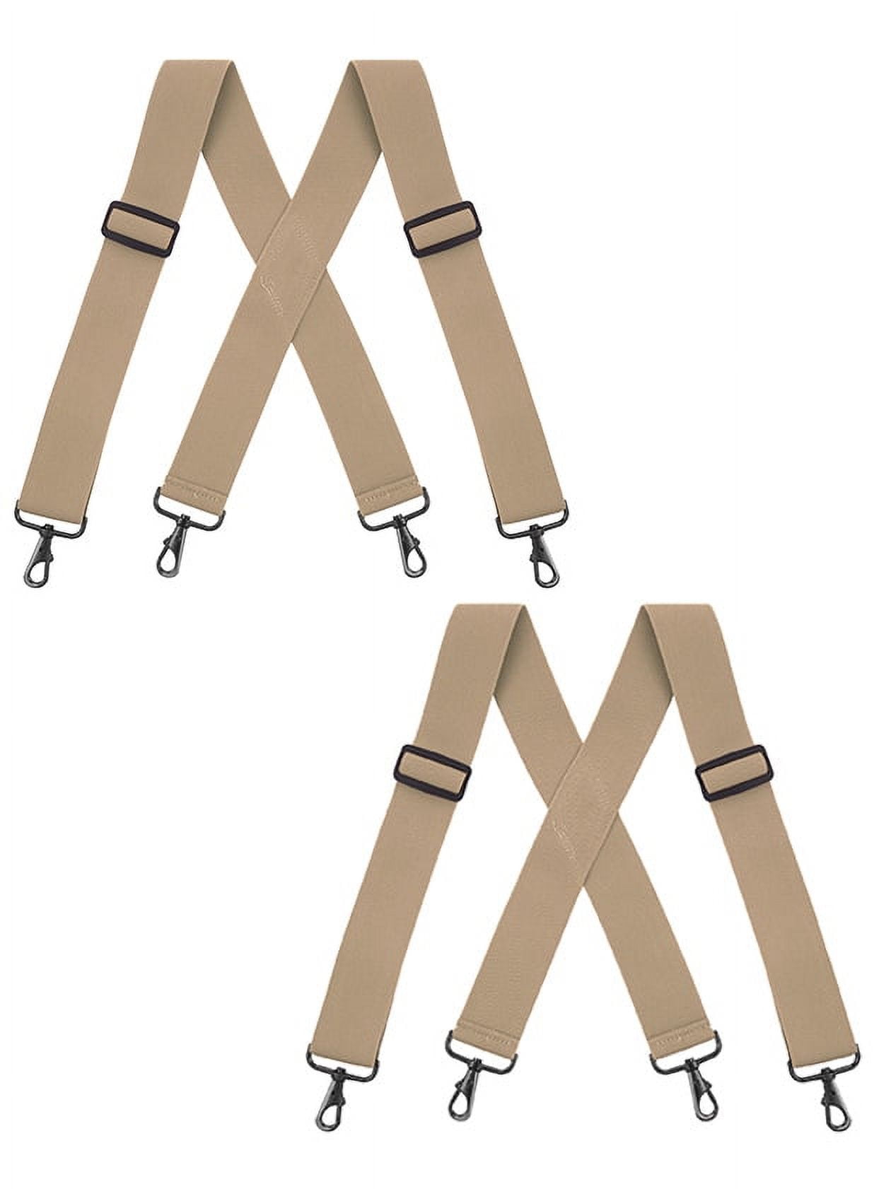 Bretelles Pour Hommes - Largeur 2 Pouces, Réglables Jusqu'à 48 Pouces - Dos En X, Crochets Noirs - Taille Unique