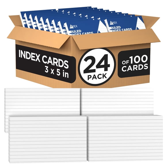 Tarjetas didácticas E-CLIPS USA, 3 x 5 (2400 tarjetas), paquete de 24