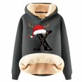 thumbnail image 1 of WILLBEST Sudaderas de Mujer con Capucha Estampada con Letras Navideñas, de Lana Gruesa, Cálida para El Invierno Sudadera de Moda XXXX-Grande, 1 of 4