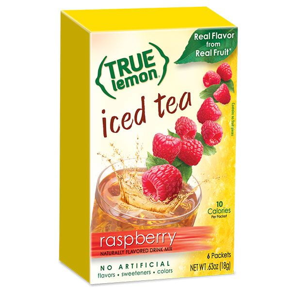 True Lemon Drink Mix, .63 Oz, Raspberry Iced Tea, 6 Packets (Pack of 1 ...