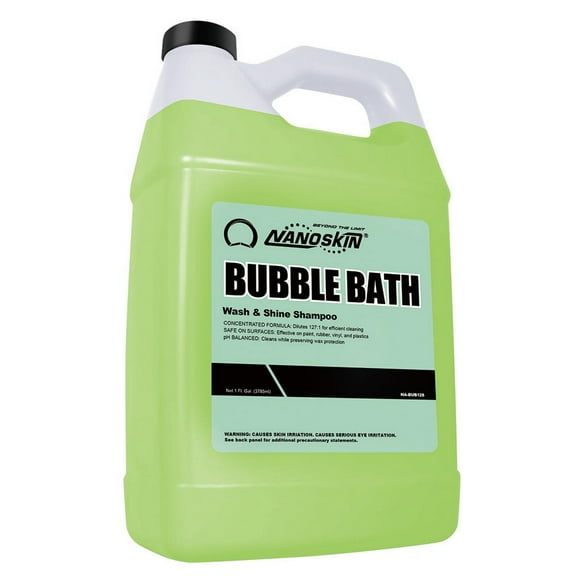 Nanoskin BUBBLE BATH Foaming Car Wash Shampoo 1 Gallon - Works with Foam Cannon, Foam Gun, Bucket Washes, Car Soap for Pressure Washer | For Car, Truck, Motorcycle, RV & More | Green Apple Scented