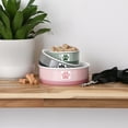 thumbnail image 4 of Bone Dry Chevron Ceramic Pet Bowls, Dishwasher Safe, Rose, Small Bowl Set, 4.25x2", 2 Count, 4 of 5