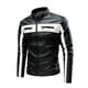 thumbnail image 1 of Chaqueta casual de cuero de motorista de manga larga para hombre con cremallera en el cuello alto Pompotops oipoqjl38089, 1 of 9