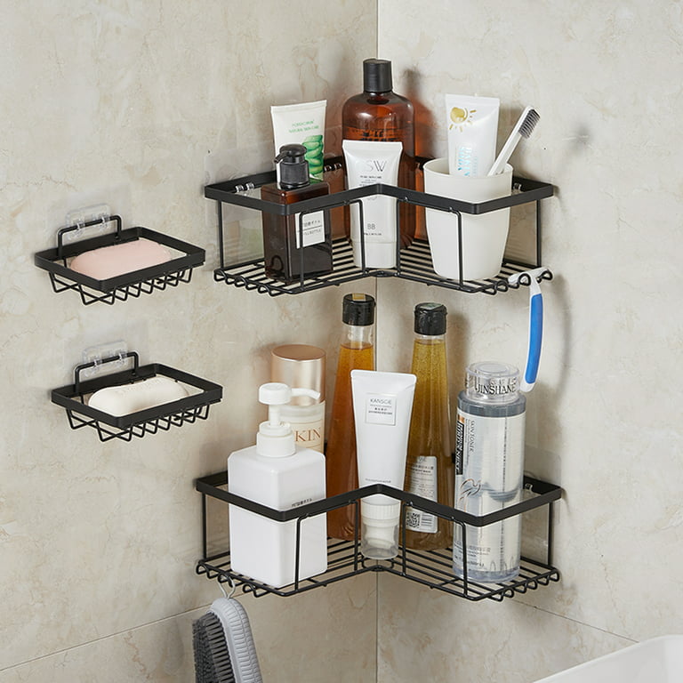 Adhesive Shower Caddy Shower Organizer Shelf Build in Shampoo Holder