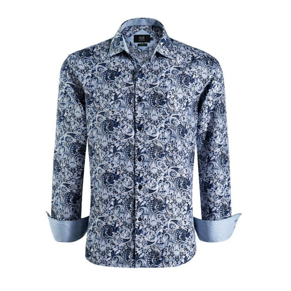 Elie Balleh Blue Boy's Slim Fit Print Button-Down Shirt