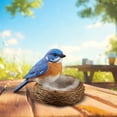 thumbnail image 3 of 2026 New Bird Nest Statue Decorative - Bird Nest Figurine Collection with Artificial Birds - Decorations Symbolizing Hope and New Beginnings (Blue), 3 of 7